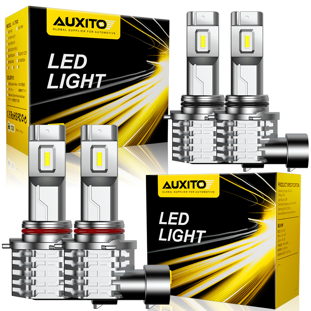 4x 9005+9006 LED Headlight Combo High Low Beam Bulbs Kit Super White Bright Lamp