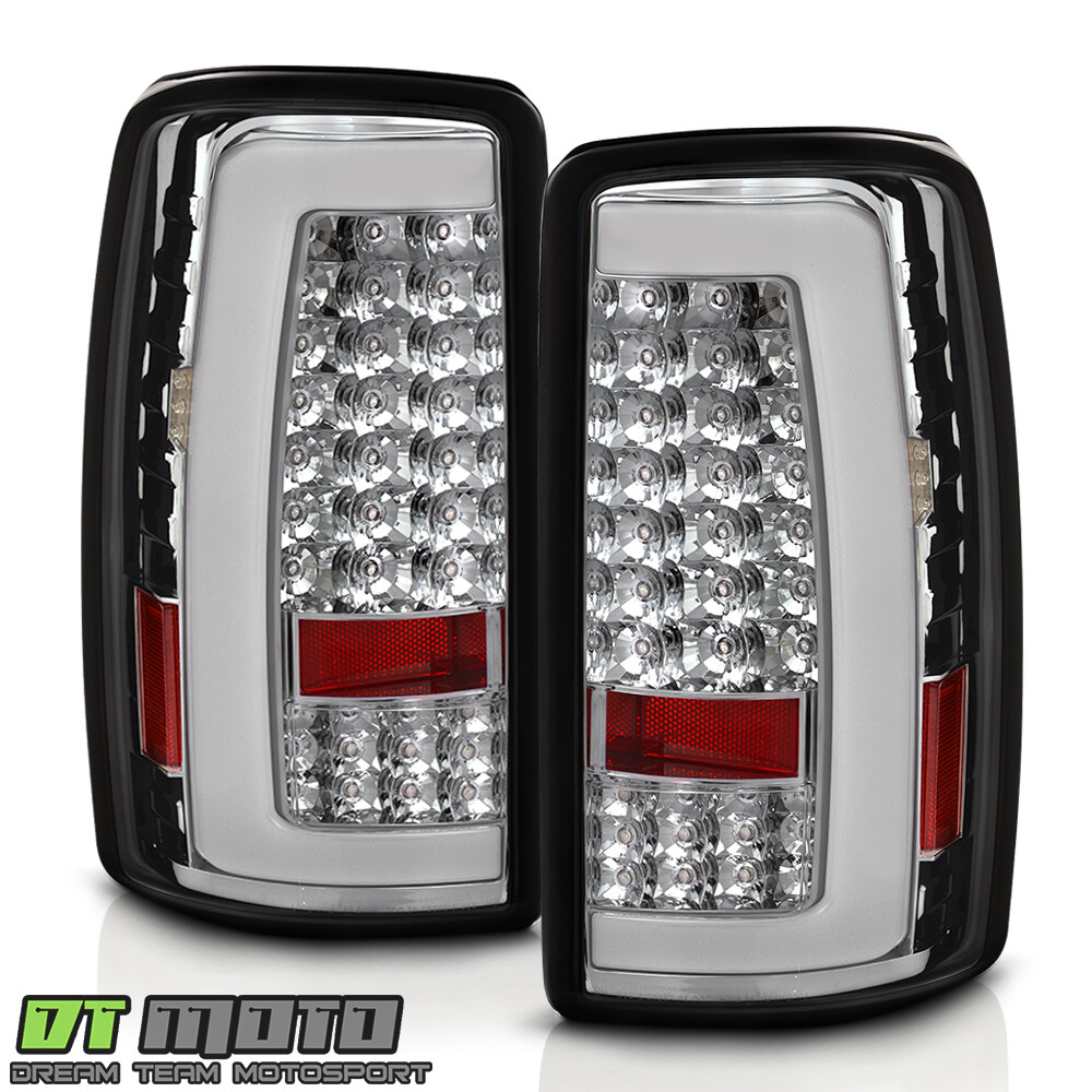 2000-2006 Chevy Suburban Tahoe GMC Yukon Chrome LED Tube Tail Lights Brake Lamps