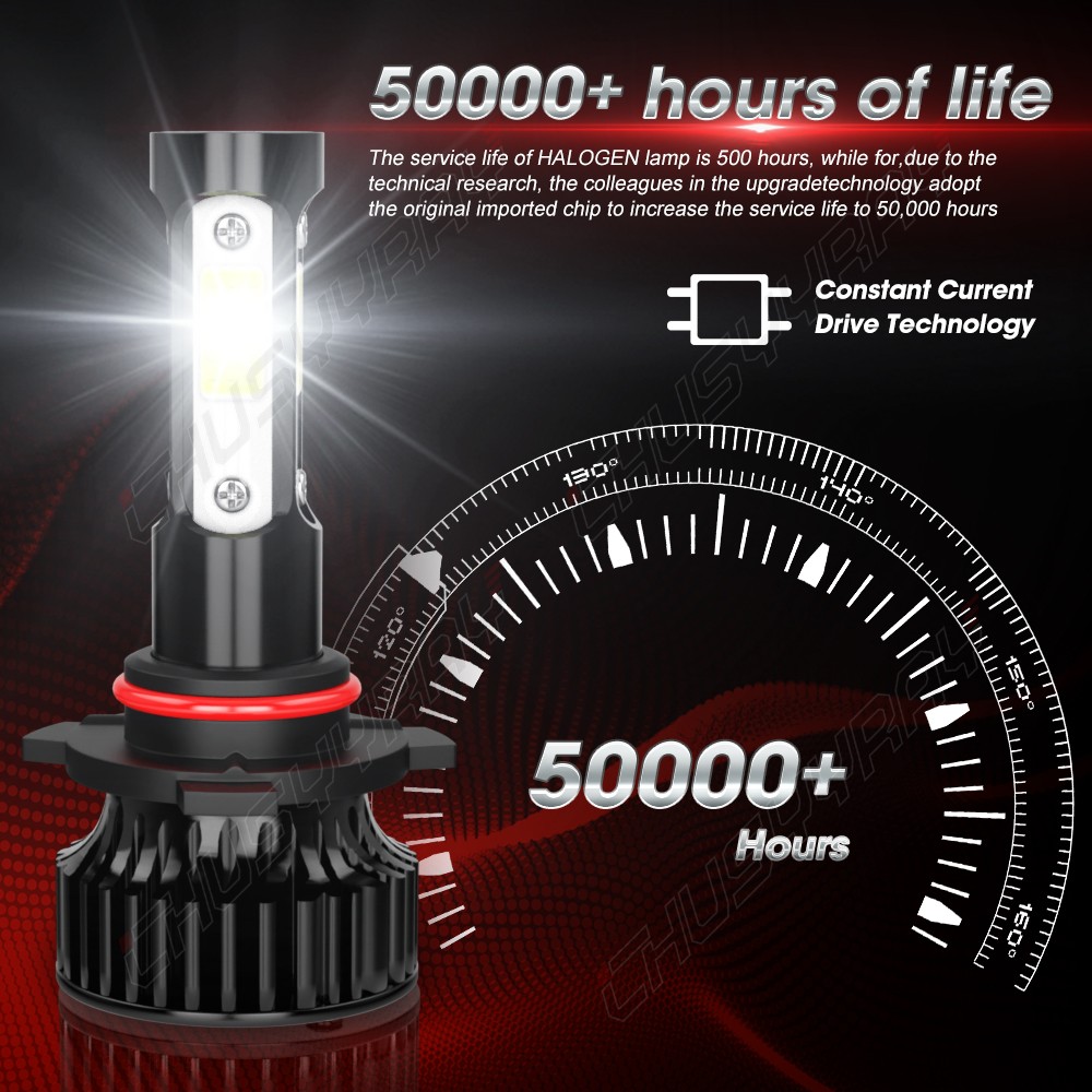9005 H11 LED Headlights High Low Beam + Fog Lights Bulbs Kit Pure White Bright