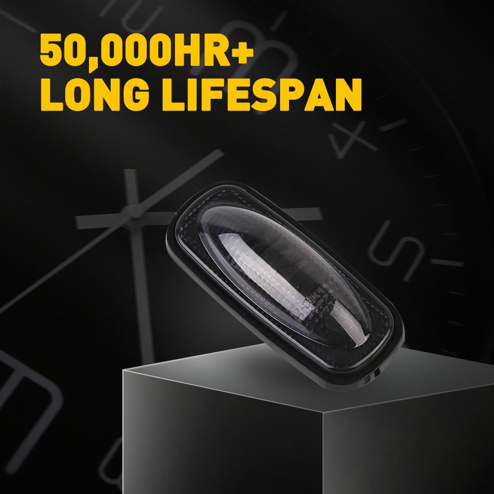 Universal 4X White LED Front Rear Side Marker Light Super Bright Replacement 12V