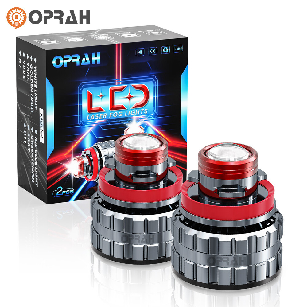 9005 OPRAH LED Fog Light Bulbs Projecto Laser Lens Auto Headlight H7 H11 9006 2X