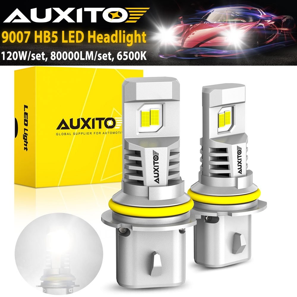 9007 HB5 100W LED Headlight Bulbs Kit 6000K White High Low Beam Replace Halogen