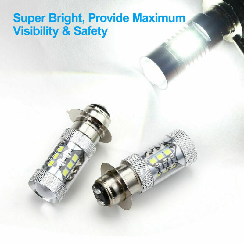 2pcs For Yamaha YFZ450R Rhino 700 Raptor YFM660 H6 LED Headlight Bulb White Lamp