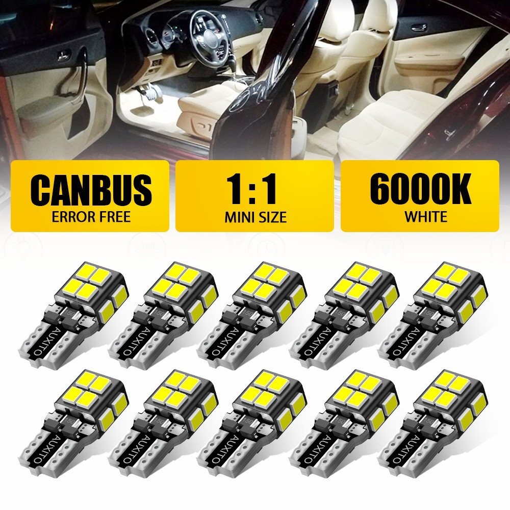 AUXITO LED T10 194 W5W 168 2825 License lamp Plate Inside Dome Map Trunk A