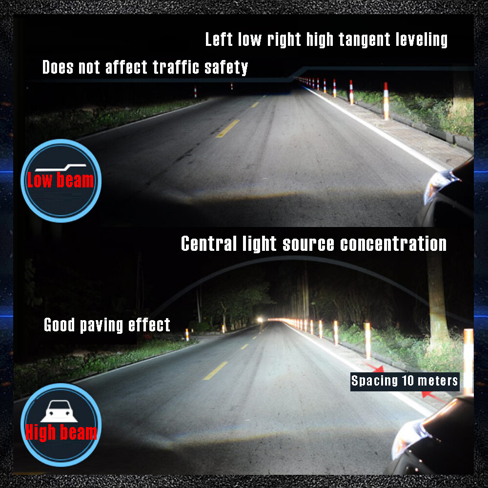 H7+H7+H11 6000K LED Headlights High Low Beam + Fog Light 6x Bulbs Kits Bright