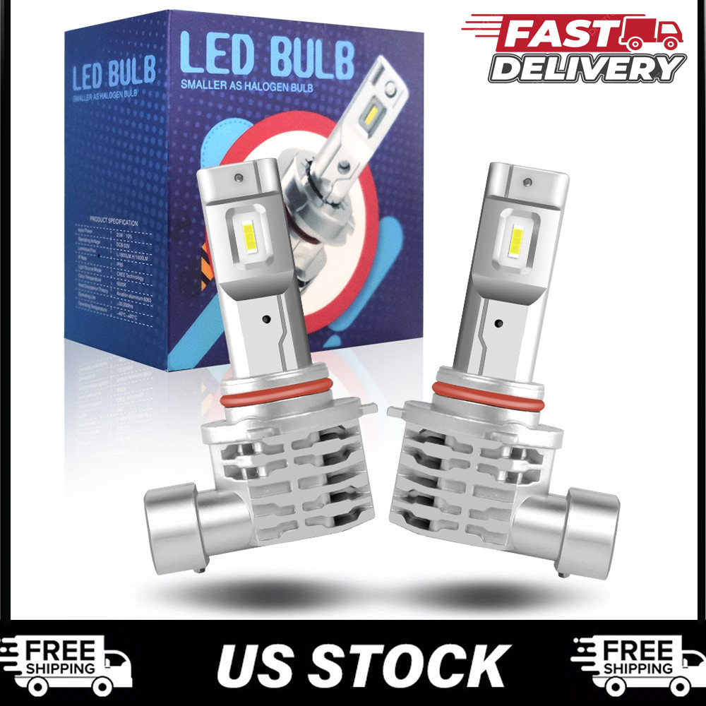 2PCS 9006 LED Headlight Bulb Conversion Kit Low Beam White Super Bright 6500K