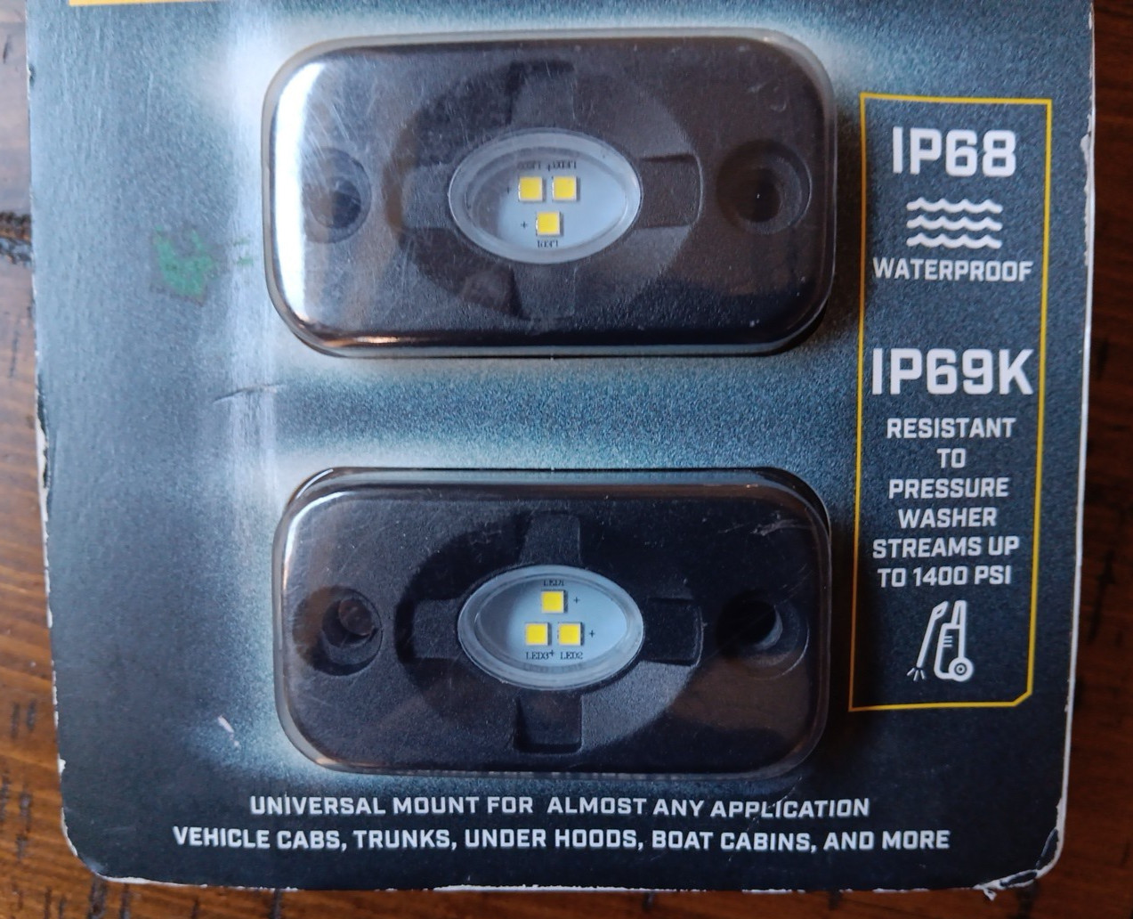 ROADSHOCK 12V Utility/Rock White LED Light 2 Pack aluminum housing