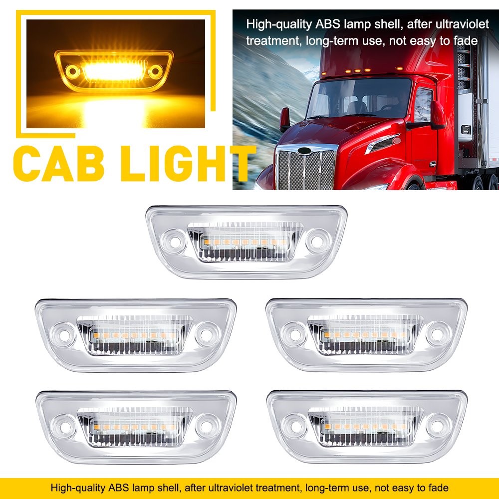 CLEAR AMBER TORPEDO 9 LED ROOF CAB MARKER TOP LIGHT FOR PETERBILT KENWORTH 5-15X