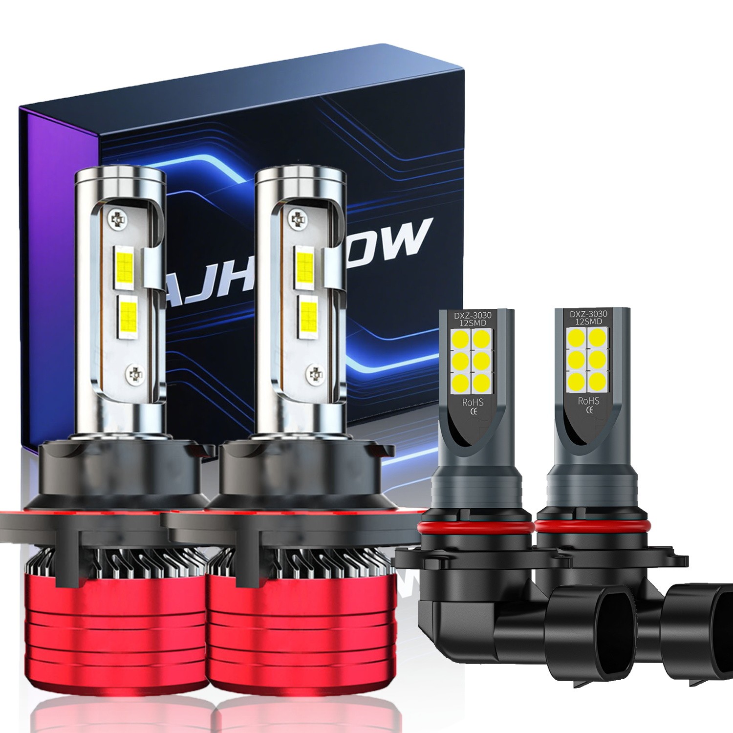 For Ford F 150 2004-2014 6000K LED Headlight Hi/Lo + Fog Light 4 Bulbs Combo kit