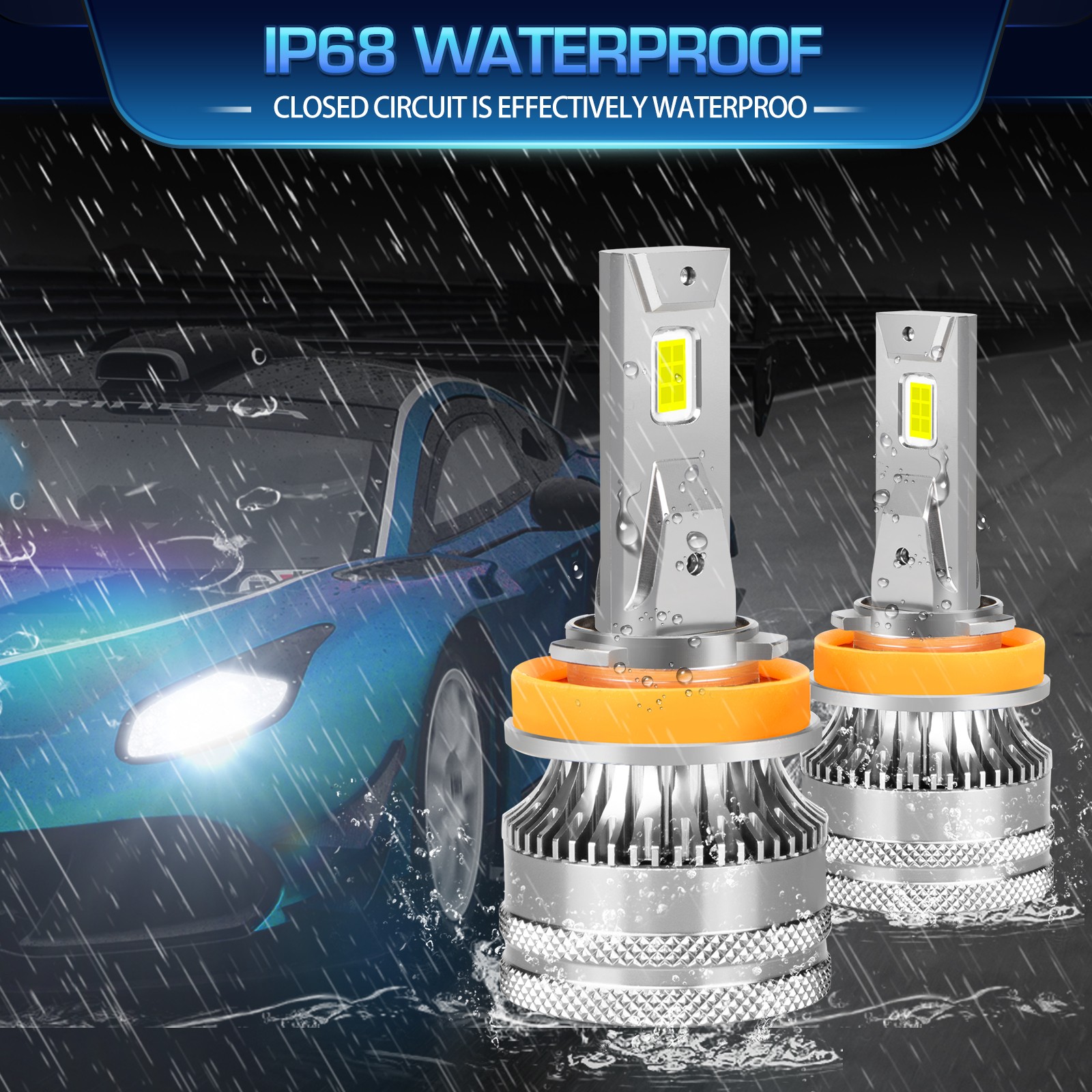 2x New H11 LED Headlight Bulbs Conversion Kits Low Beam 6000K Bright White csp