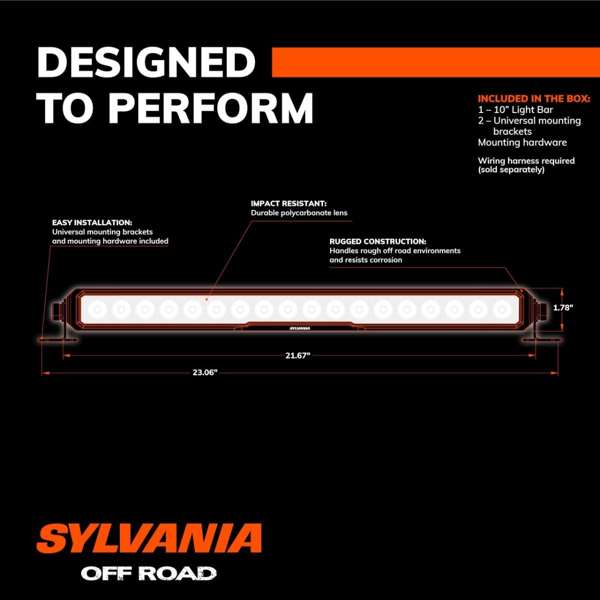 SYLVANIA Rugged 20 Inch Flood LED Light Bar – Lifetime Limited Warranty | LED