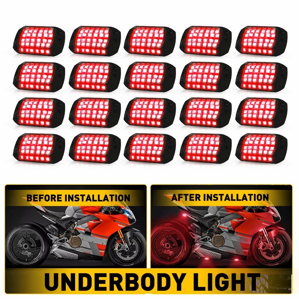 White/Red/Blue LED Lights Rock Waterproof LED Underglow Underbody Glow Lamp 12V