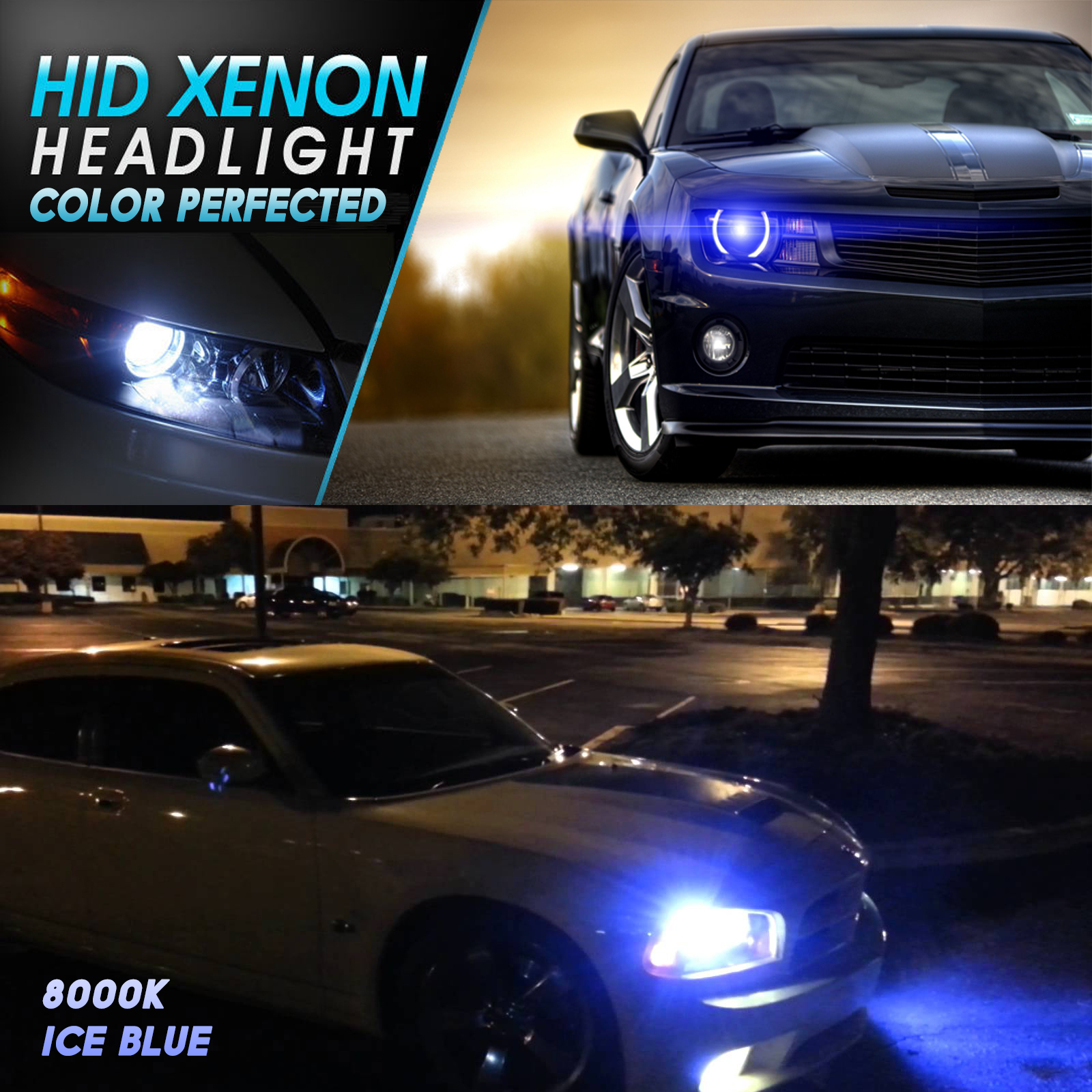 Xentec Xenon HID Kit 35W Dual beam Halogen High + HID Low H13 9008 10000K 10K