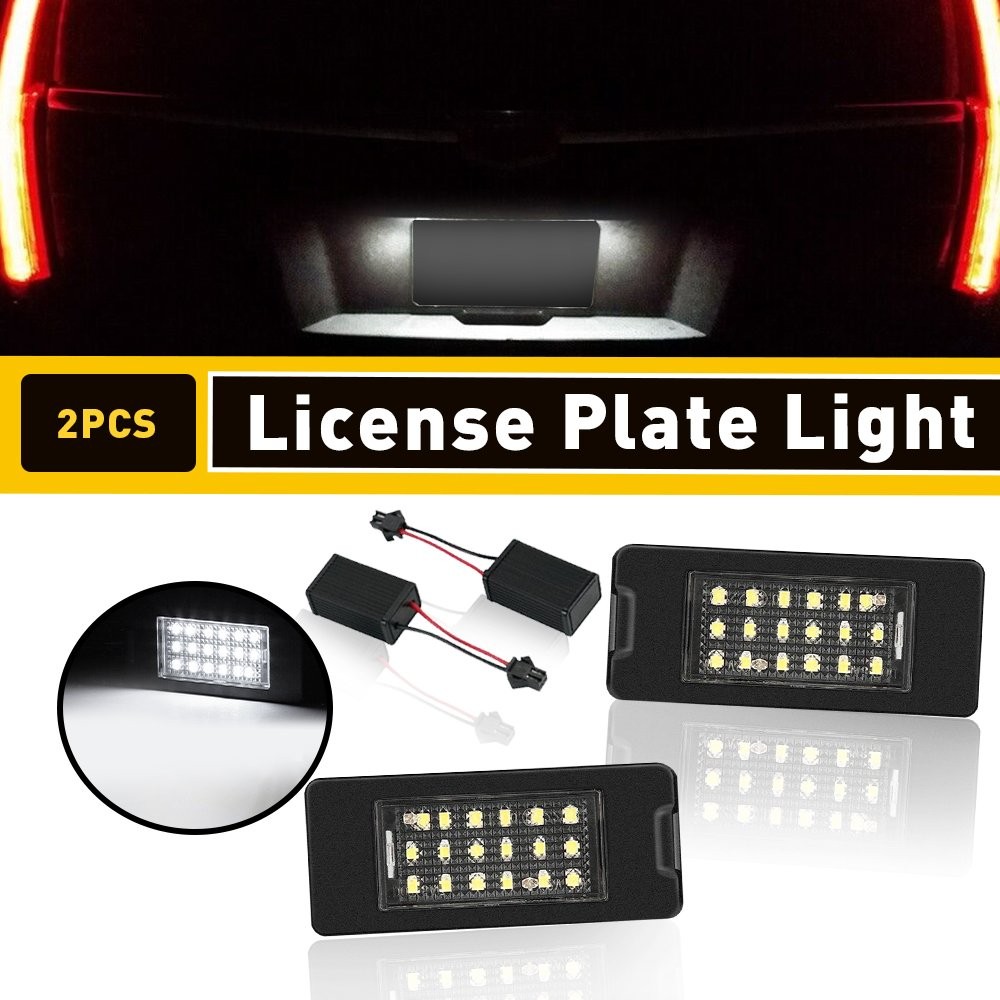 2x 18-LED White License Plate Light 2015-2019 For Cadillac ATS Escalade ESV New
