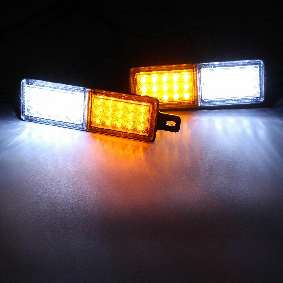 2x Amber White LED Front Indicator Park Lights TJM Bullbar Marker Lamp ARB Bar