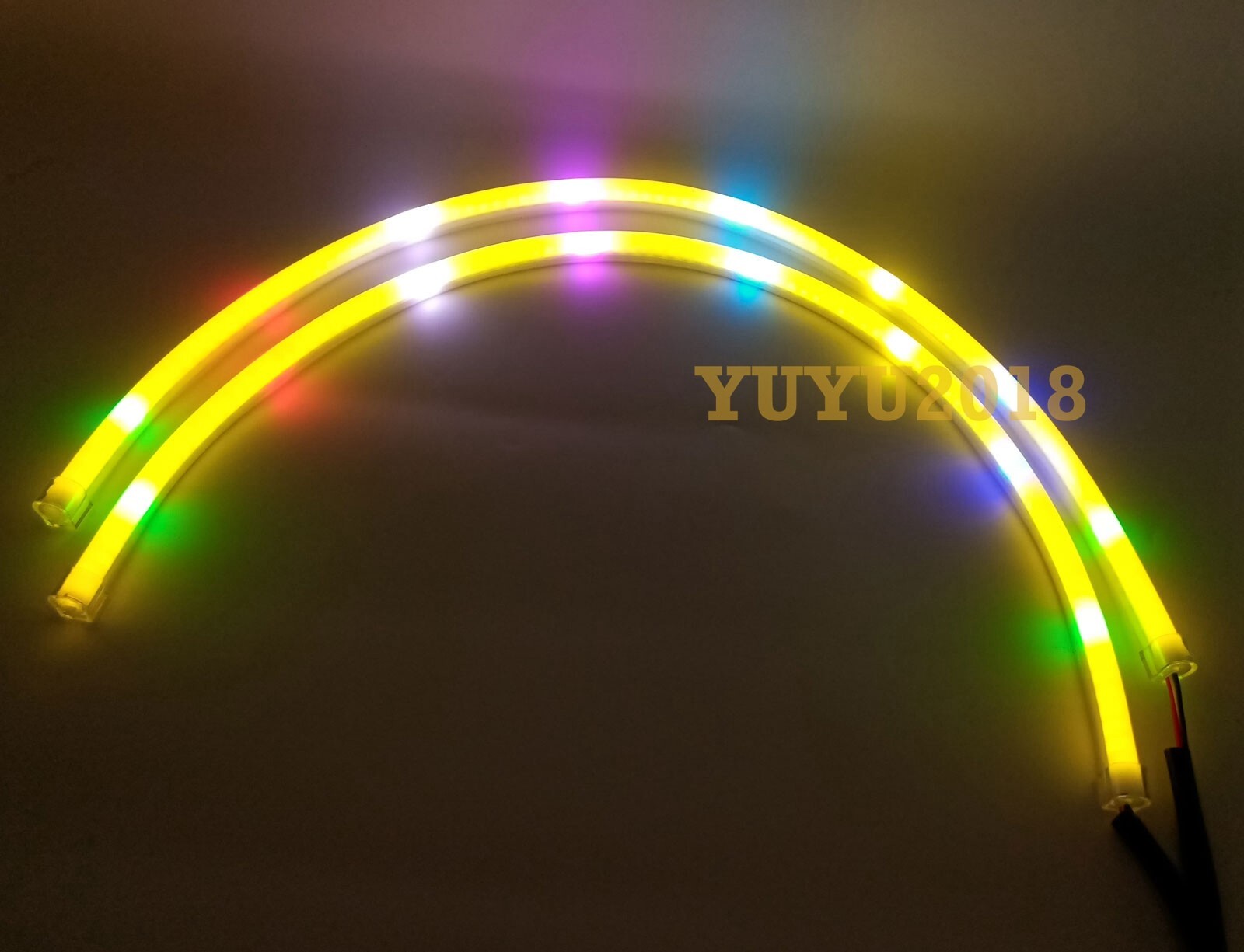 2*60cm LED strip Flow series Chasing RGB for headlight DRL Dream color signal
