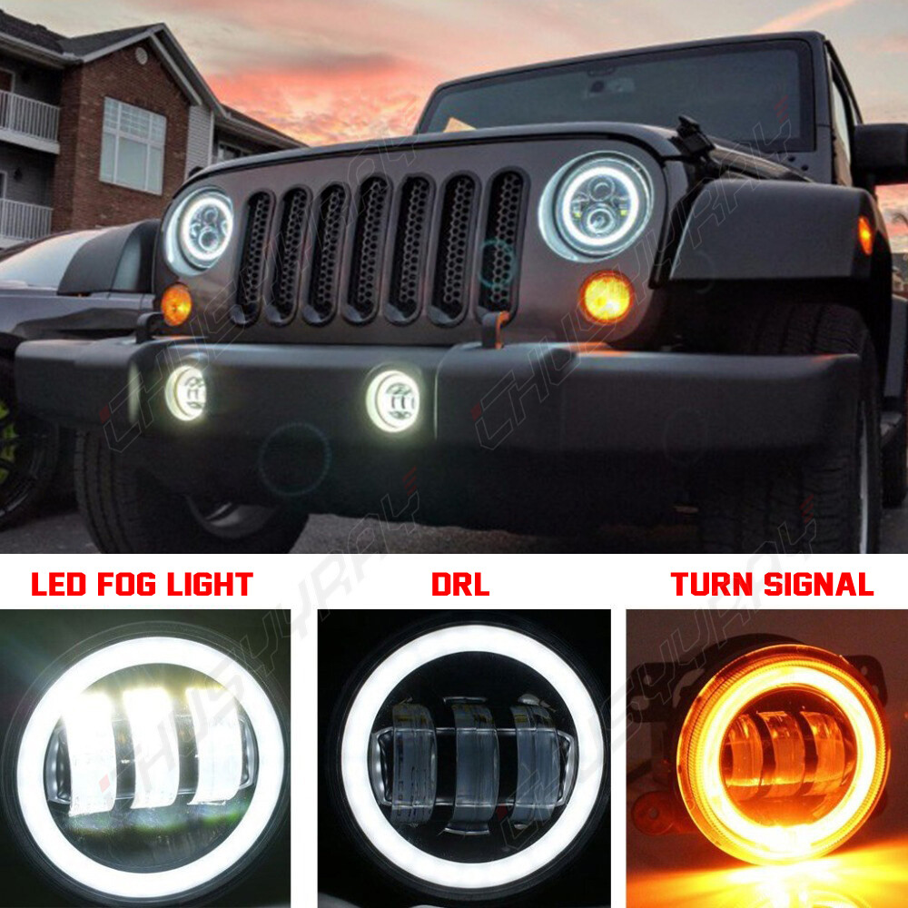 4inch Round LED Fog Lights Front Bumper For 1994-2001 Dodge RAM 1500 2500 3500