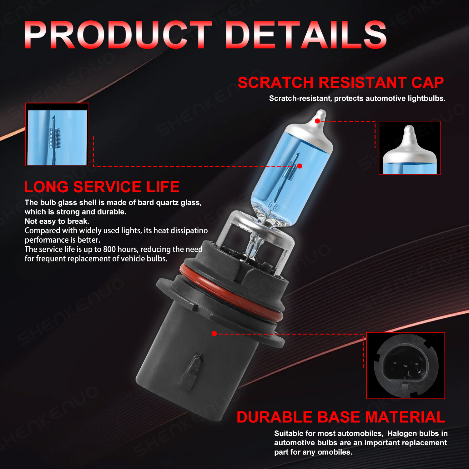 QUAYUB Halogen 9007 HB5 Headlight Bulbs High Low Beam Warm White Super Bright 2X