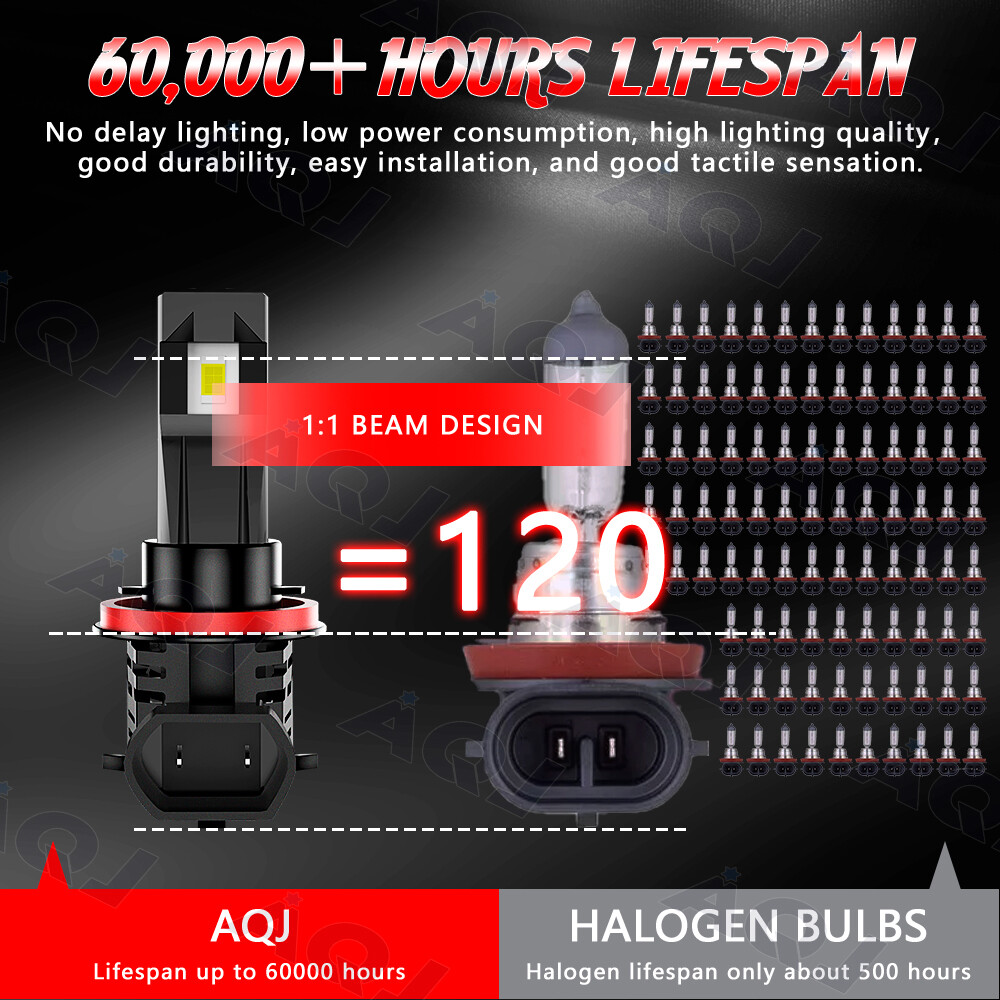 For Chevy Tahoe 2007-2022 4x 9005 H11 6000K LED Headlight Bulbs Hi-Low Beam