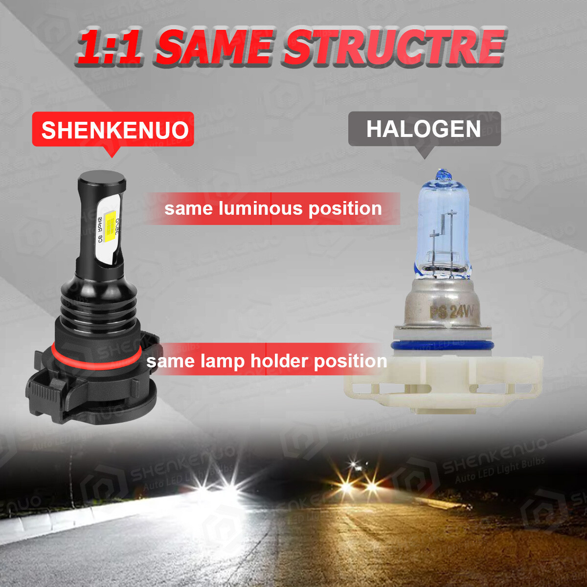 LED Fog Light Bulb 5202/H16 White for Chevy Silverado 1500 2500 HD 2007-2015