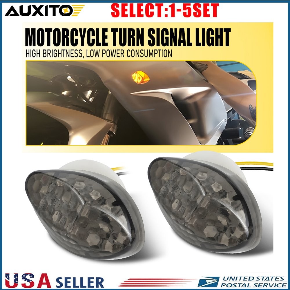 Universal Motorcycle LED Amber Turn Signal Blinker Light Indicator Lamps 2-10X