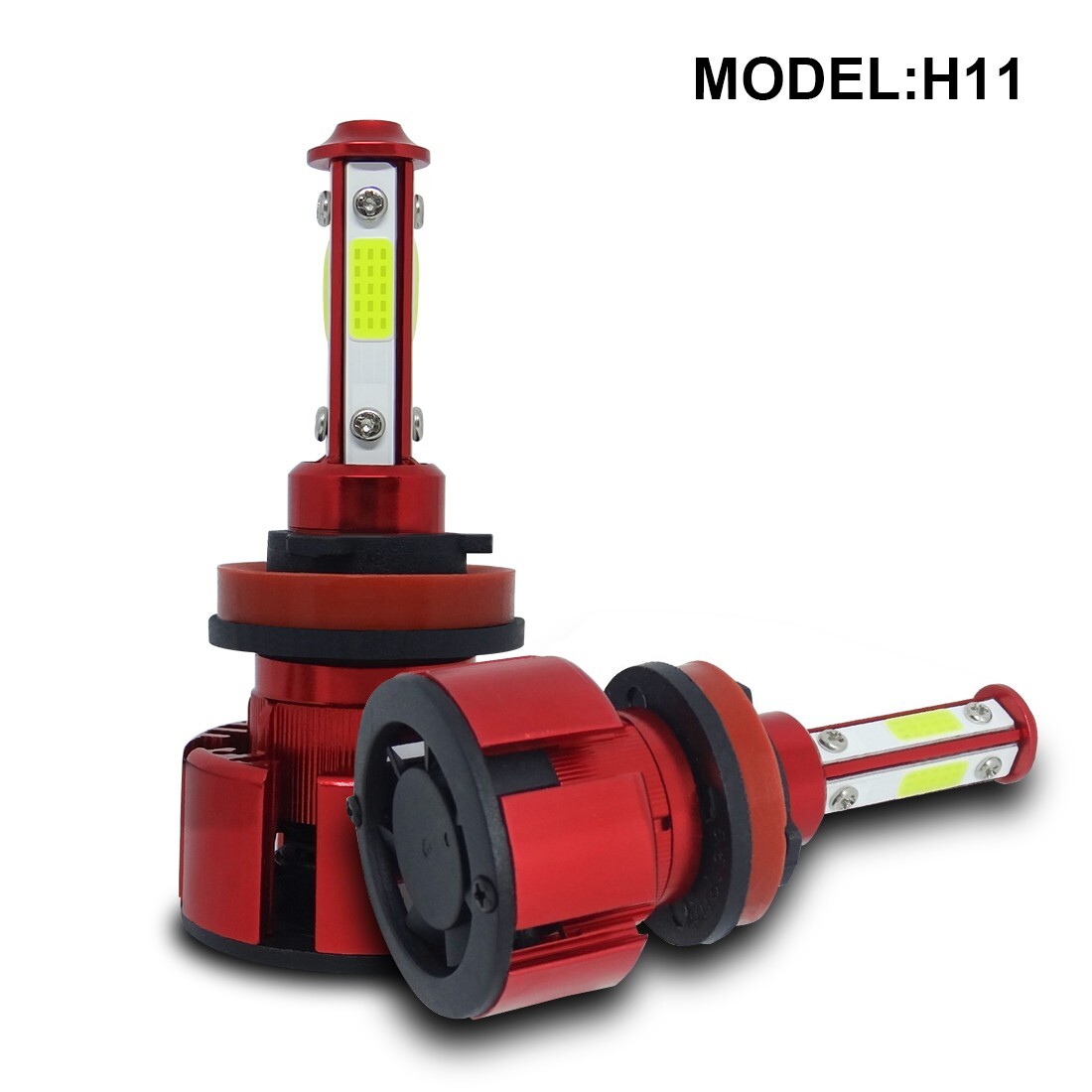 H11 LED Headlight Kit Low Beam Bulbs Super Bright 6500K 4-Sides White 380000LM
