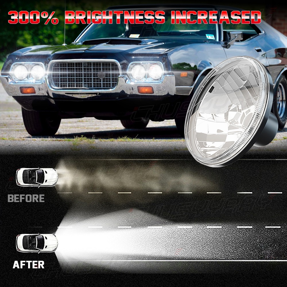 5.75″ 5-3/4″ Round LED Headlight fits GMC C15/C1500 1961-1972 Pickup C2500
