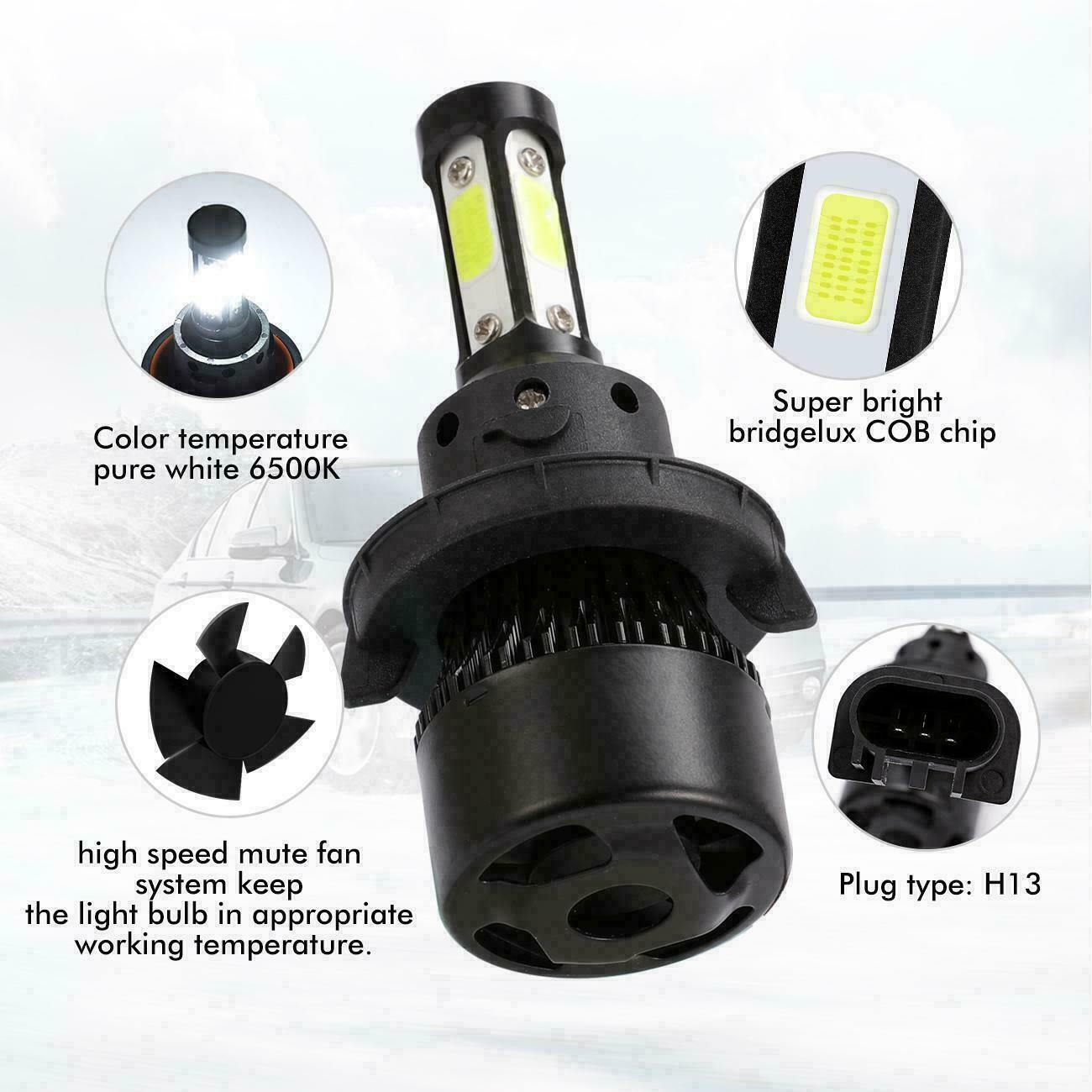 6000K LED Headlight Fog Light Bulbs For 2006 2007 08 Dodge Ram 1500 2500 3500 4X