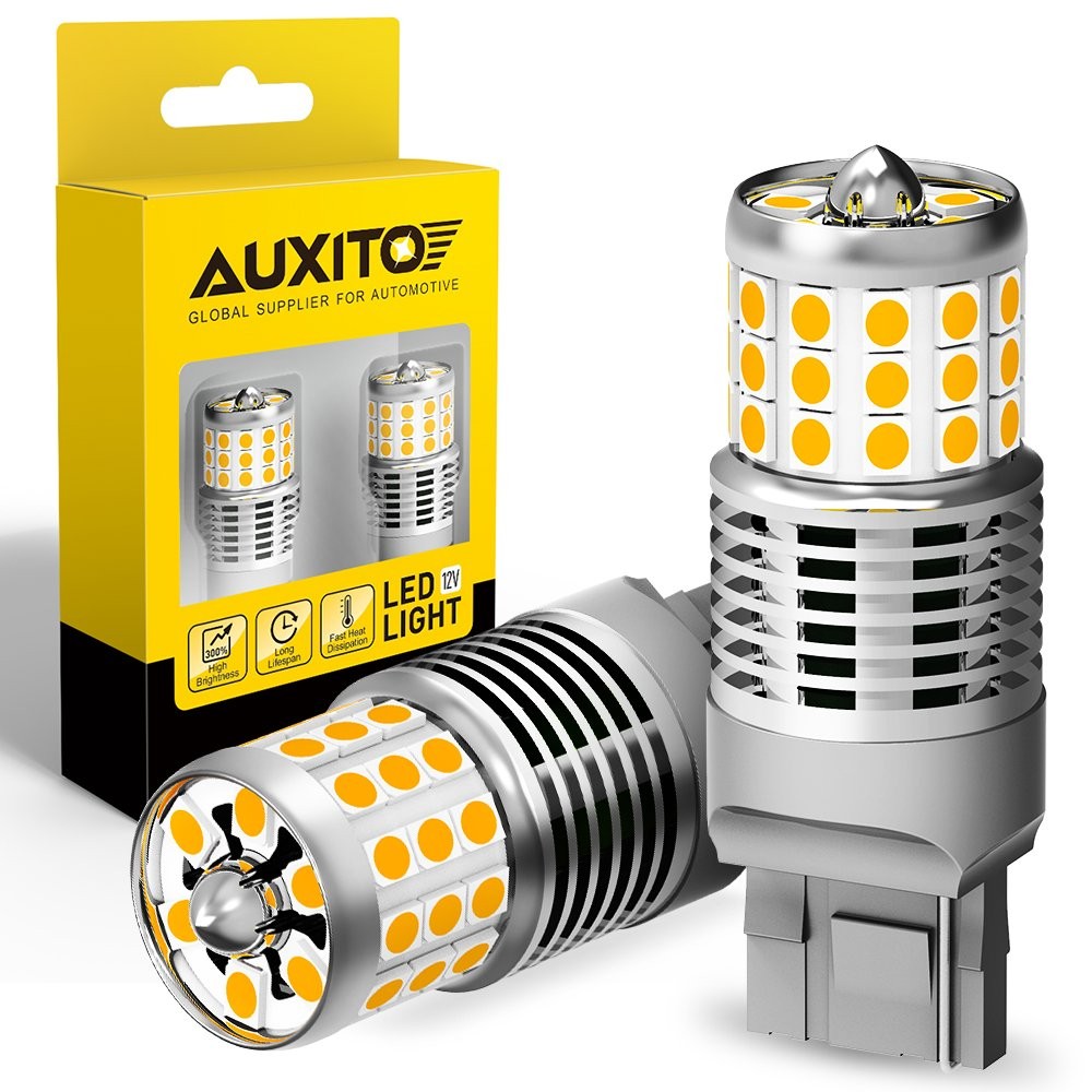 2PCS 7440 Amber Yellow Turn LED Signal Lights Bulbs Canbus Anti Hyperflash Bulb