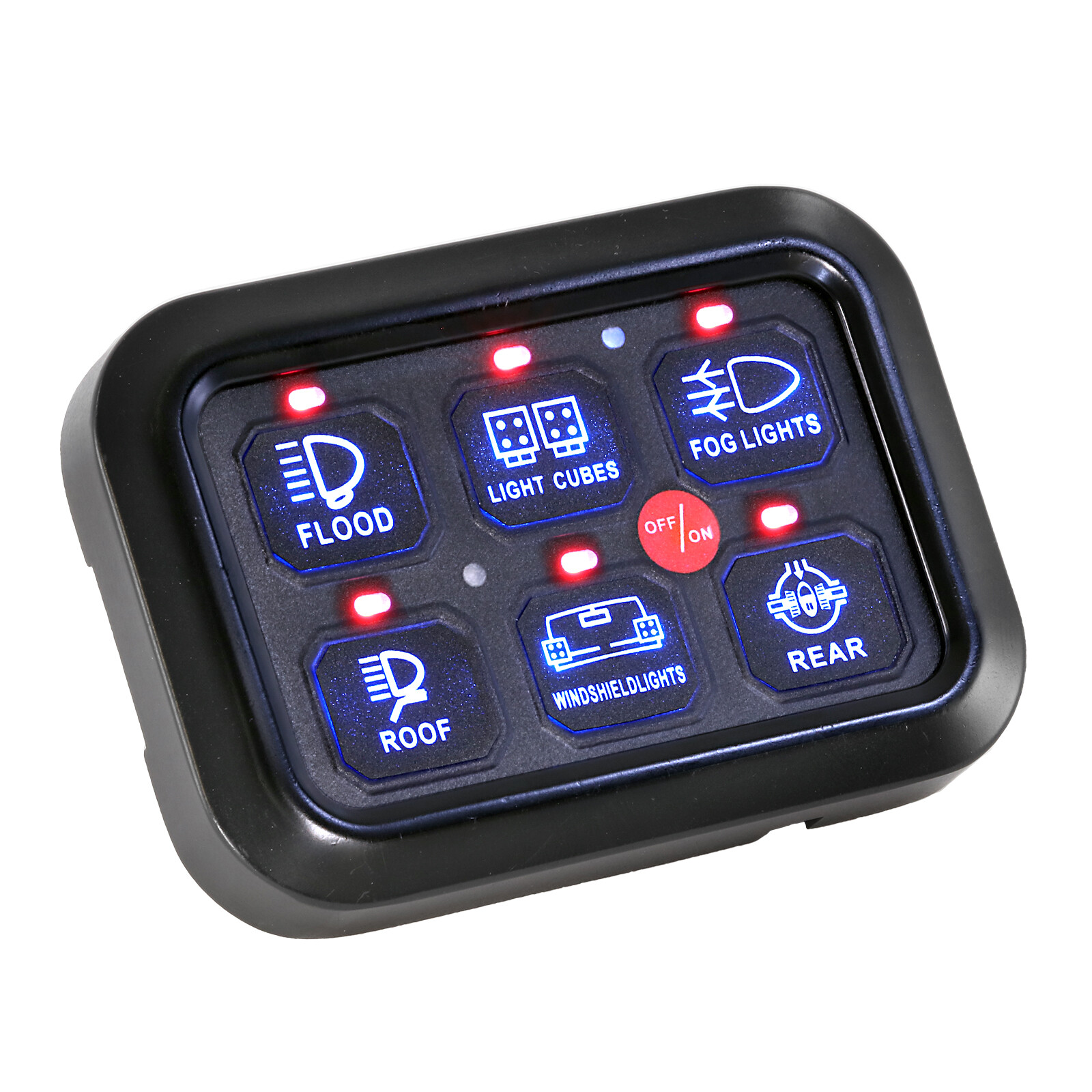 AUXBEAM Pickup 6 Gang 720W LED Work Light Control Switch Panel Relay System Blue