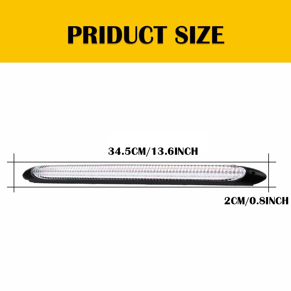 13.6″ LED Headlight Strip Light DRL Sequential Flow Turn Signal Lamp White Amber