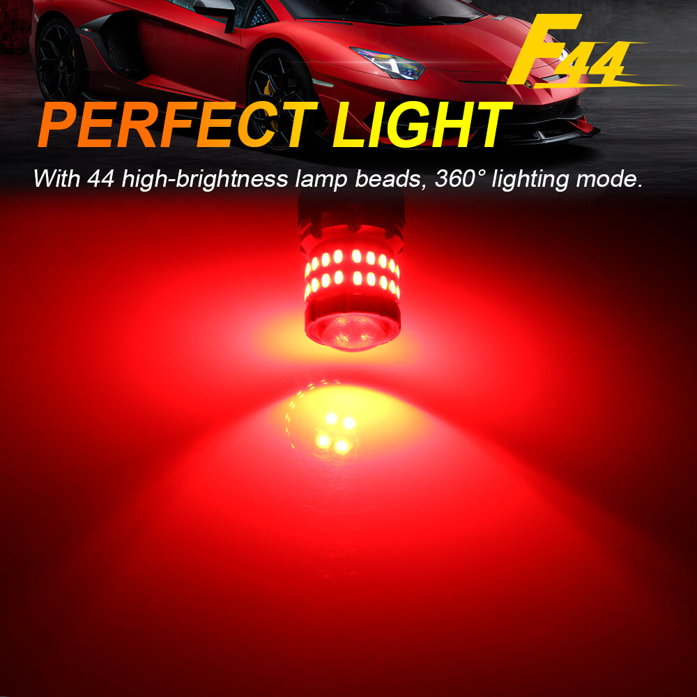 2x 7443 7440 LED Bulbs Flash Strobe Red Brake Light Bulb for Honda Civic Coupe