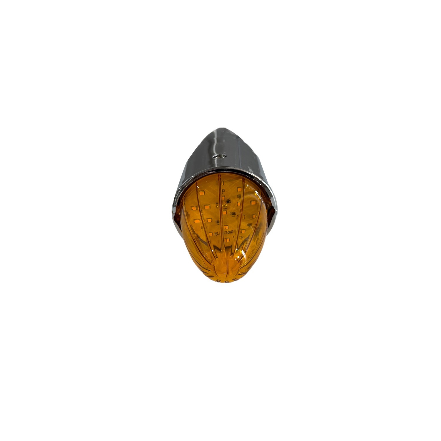 5PCS 17 LED Amber Chrome Torpedo Cab Marker Roof Running Lights for Semi Truck