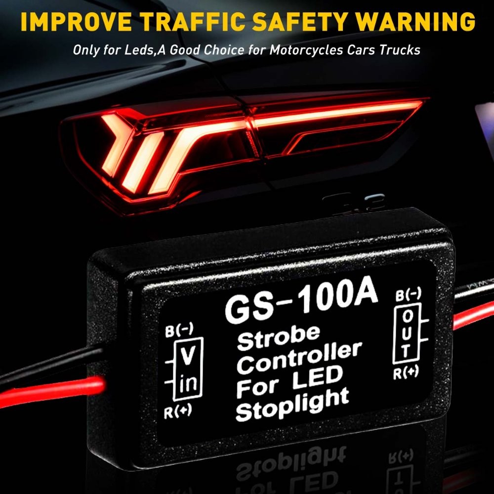 12V GS-100A LED Brake Stop Tail Light Strobe Flash Module Controller Box Module