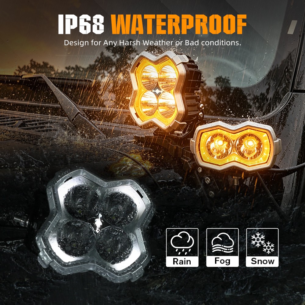 NOVSIGHT HALO Series 2x 5″ LED Work Light Pods Spot Beam Truck SUV Off Road Lamp