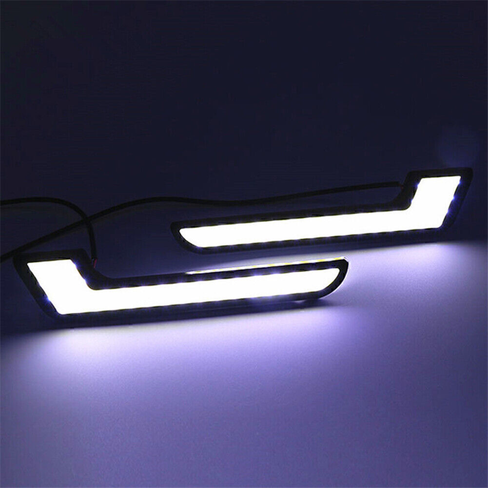 2pcs L Shape COB White LED Light Car Daytime Running Driving Light DRL Lamp 12V