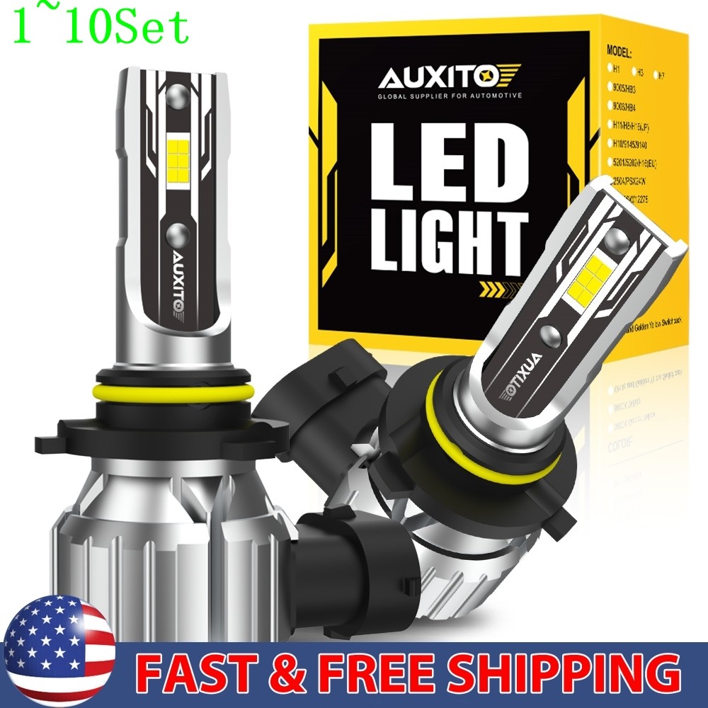 9006 HB4 Series LED Headlight Bulbs Low Beam White Kit Bright AUXITO E2 1-10Set
