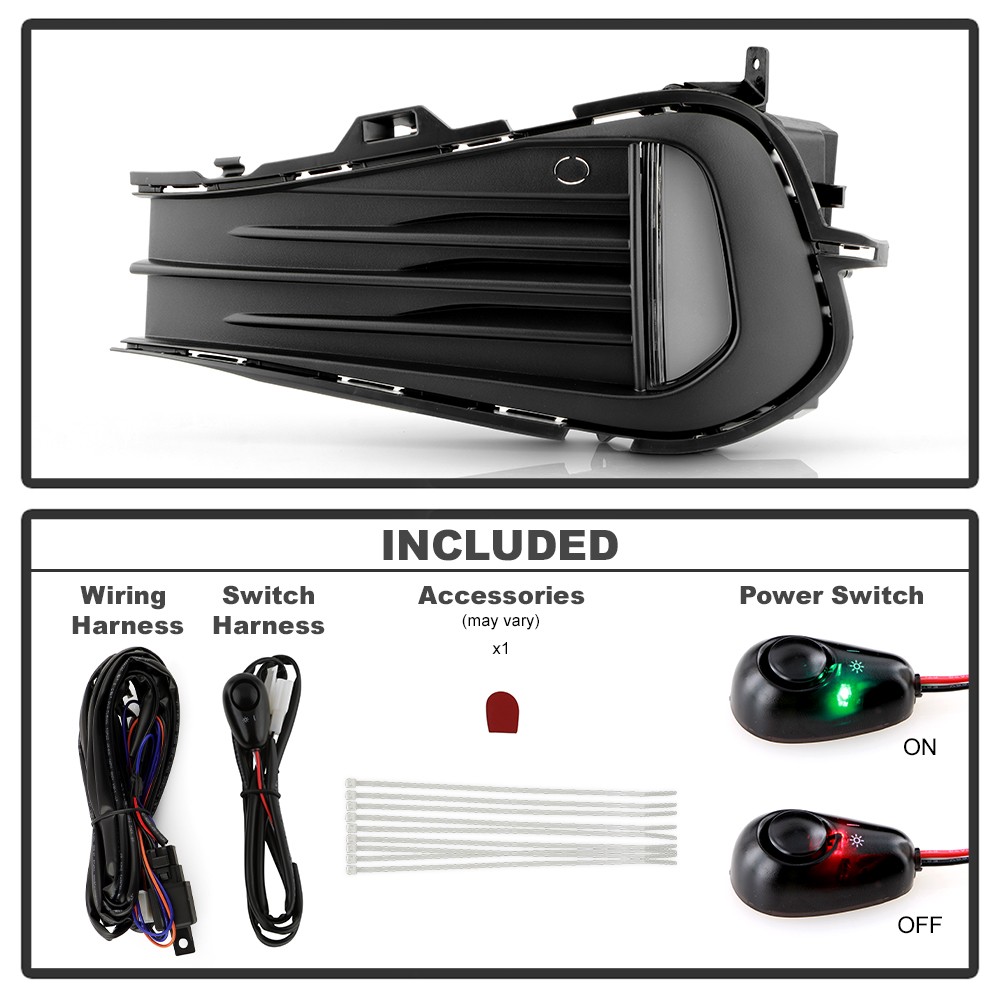 For 2022-2024 Volkswagen Jetta LED DRL Daytime Running Fog Lights Set Left+Right