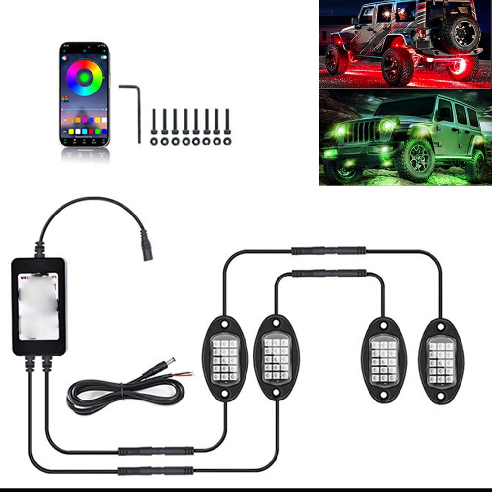 Fit for Chevy GMC Silverado Sierra 1500 2500 3500 8 Pods RGB LED Rock Lights Kit