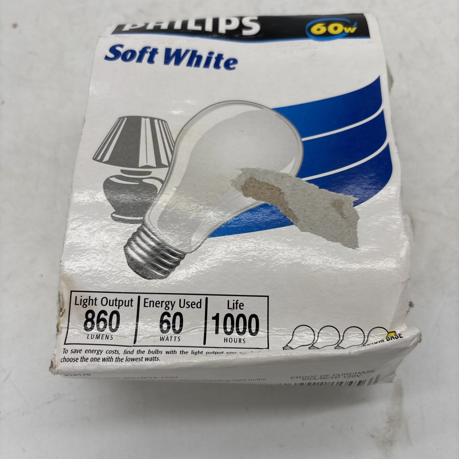 New 816170 Philips Light 4 Bulbs FULL SPECTRUM NOS A19 860 Lumens Soft White