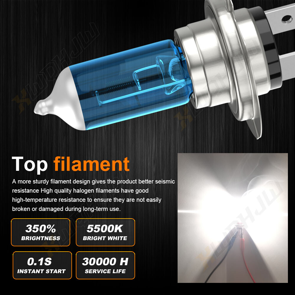 H7 Halogen Headlight Bulbs High Low Beam 6500K Bright White CANBUS ERROR FREE