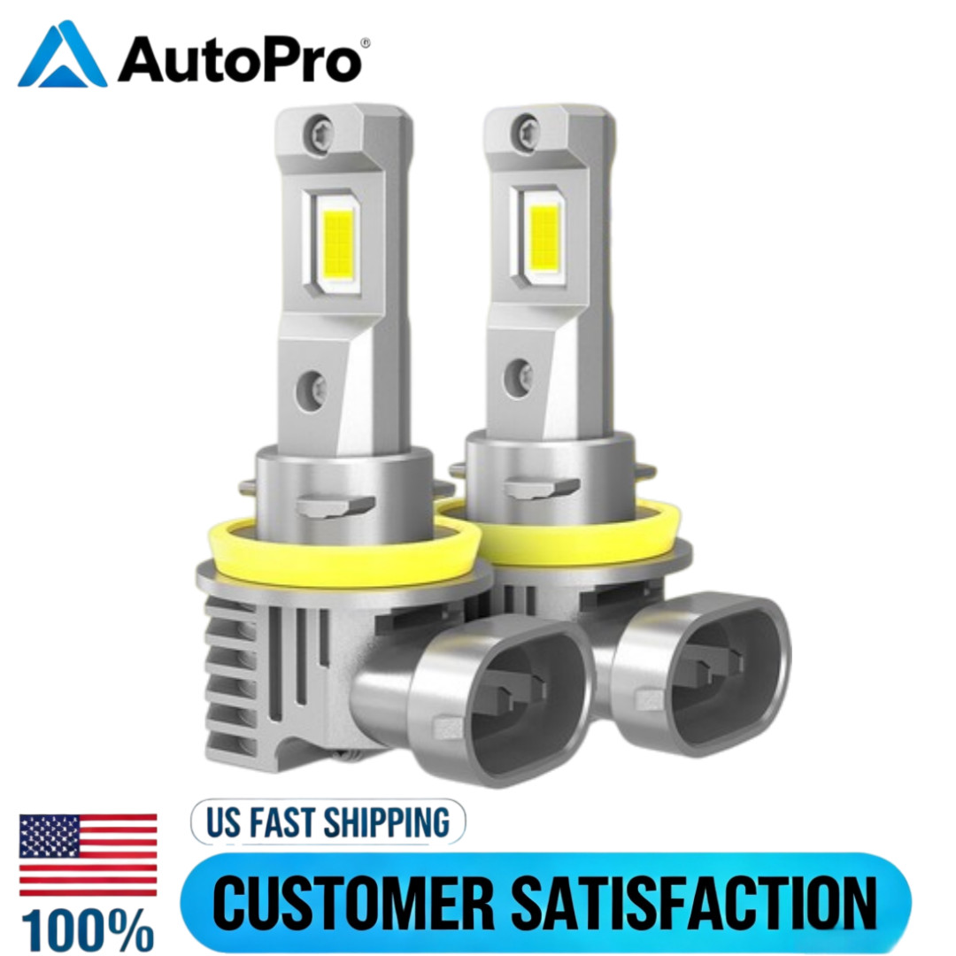 2PCS H11 LED Headlight Super Bright Bulbs Kit 6500K White 60000LM High/Low Beam