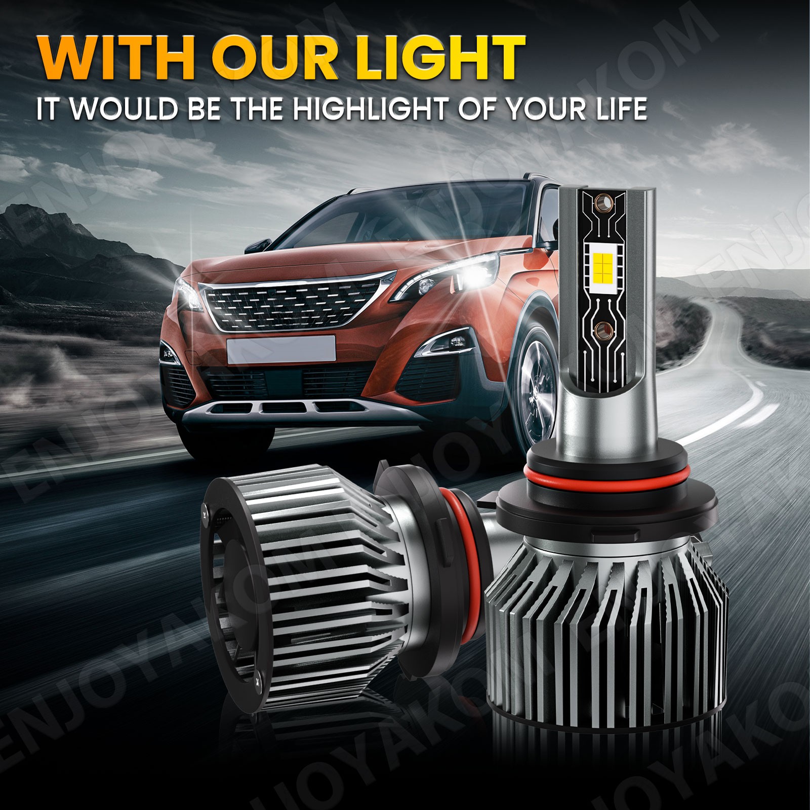 9005 H11 LED Headlight KIT Combo Bulbs 12000K High&Low Beam Super Bright White