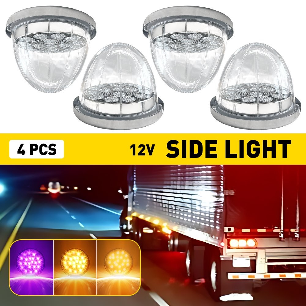 4X 17-LED Dual Colors Amber Purple Watermelon Lights Turn Signal For Trucks EPY