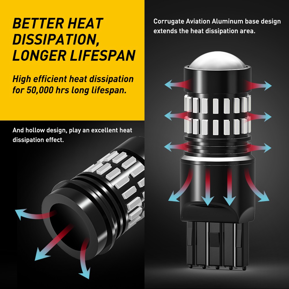 2x AUXITO 7440 7443 LED Strobe Flashing Blinking Brake Tail Light/Parking Bulb A