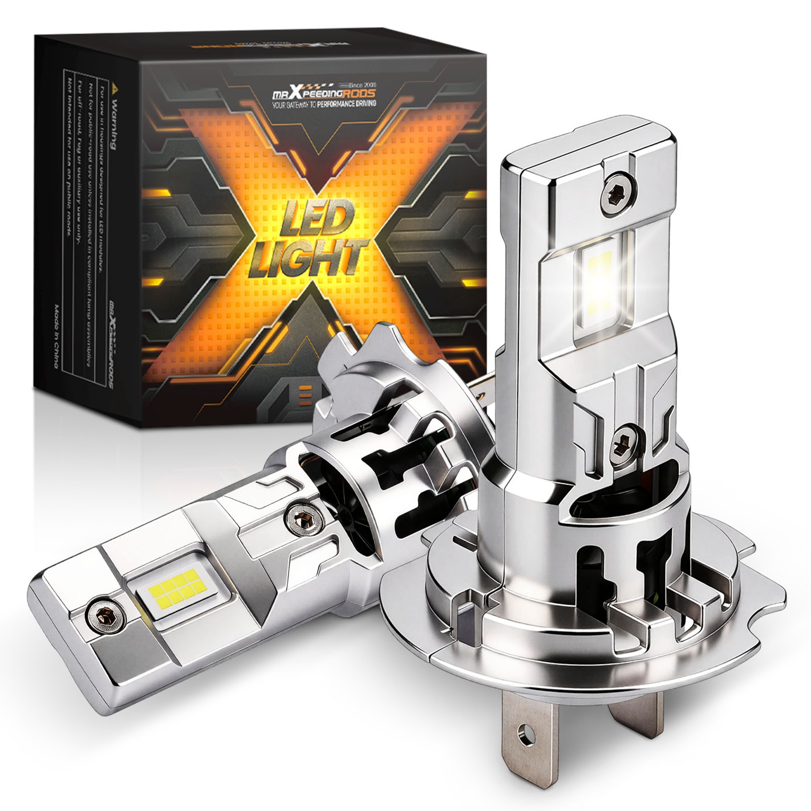 2pcs H7 LED Headlight Bulbs High Low Beam 28W 36000LM 6500K Bright White