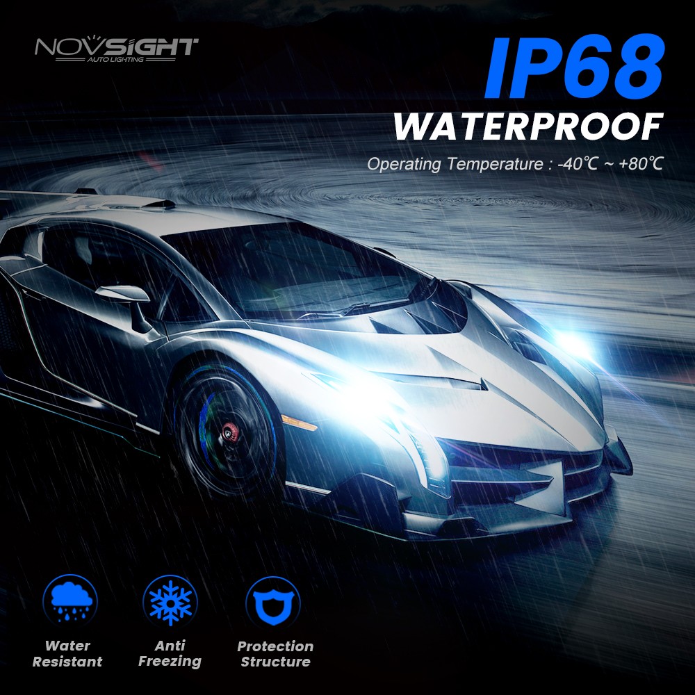 NOVSIGHT H7 LED Headlight Bulb Kit High Low Beam 20000LM 100W Bright 6500K White