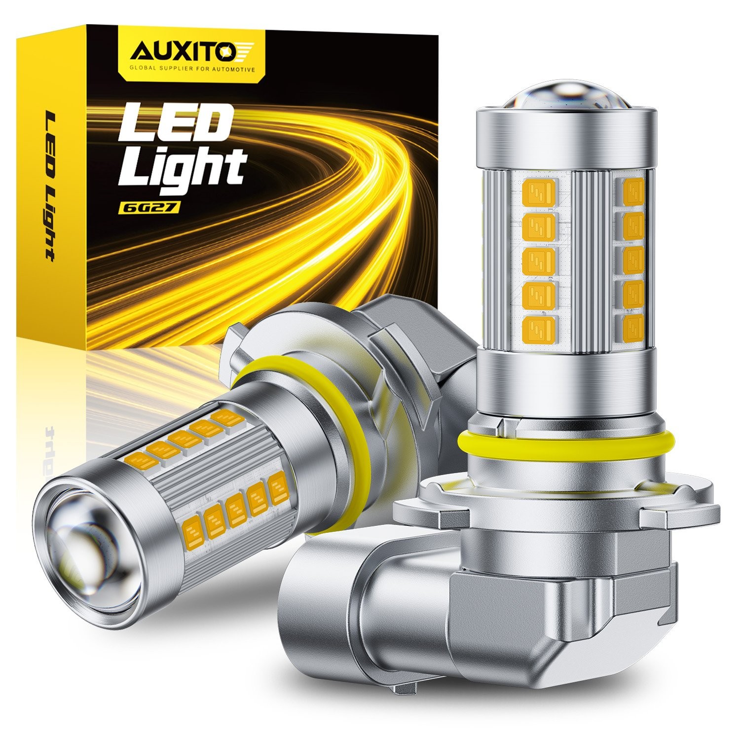 2PCS H10 LED Headlight Driving Fog Bulbs High Low Beam 3000K Amber Super Bright
