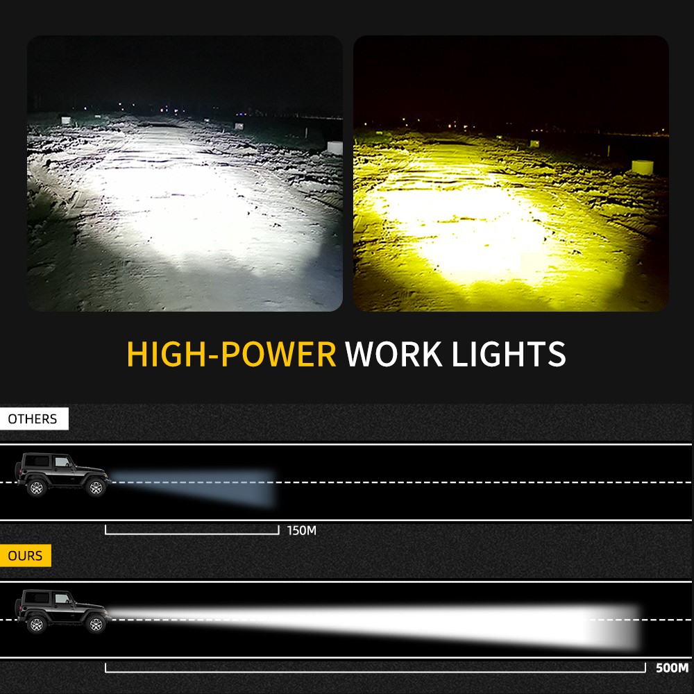 4X 4″ 160W Round LED Lights Bar Spot Driving Work Pods For Offroad 4WD UTV 12V