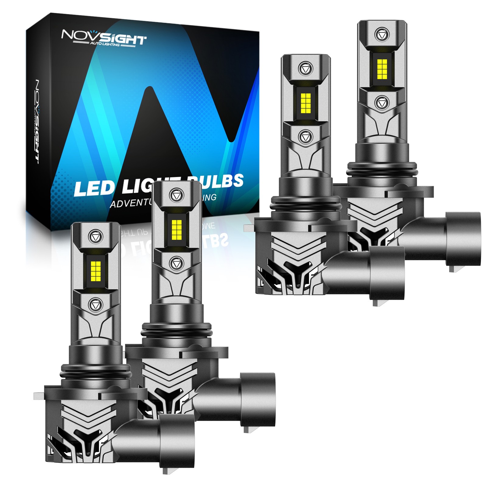 NOVSIGHT 9005 9006 LED Headlight HB3 HB4 Bulbs White Lamp High/Low Beam 72000LM